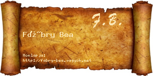 Fábry Bea névjegykártya